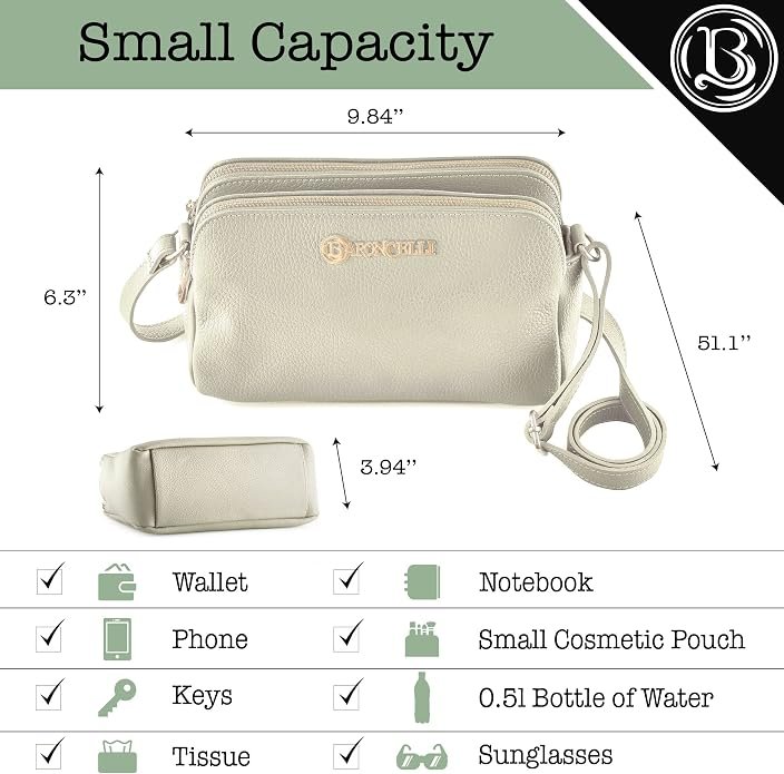 Baroncelli Crossbody Bag Genuine Italian Soft Leather - Image 4