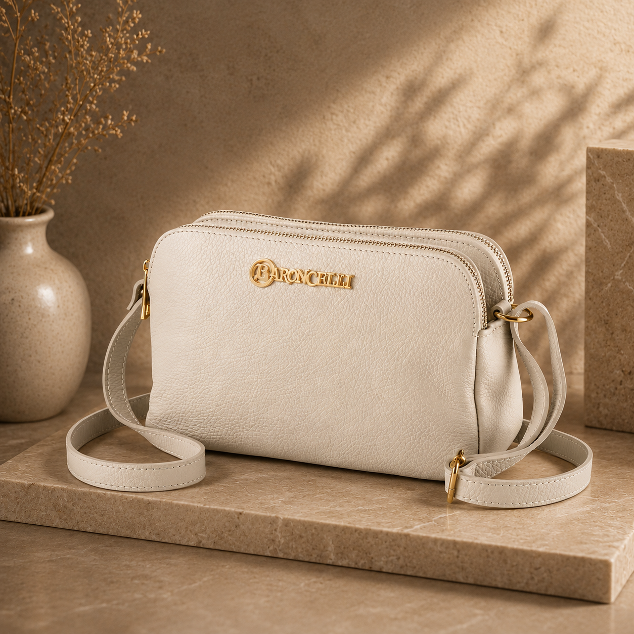 Baroncelli Crossbody Bag Genuine Italian Soft Leather